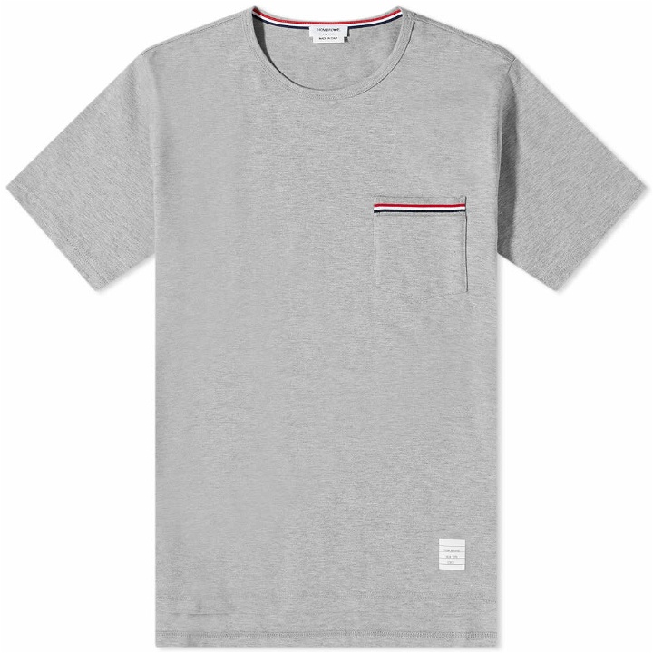 Photo: Thom Browne Men's Weight Jersey Pocket T-Shirt in Light Grey