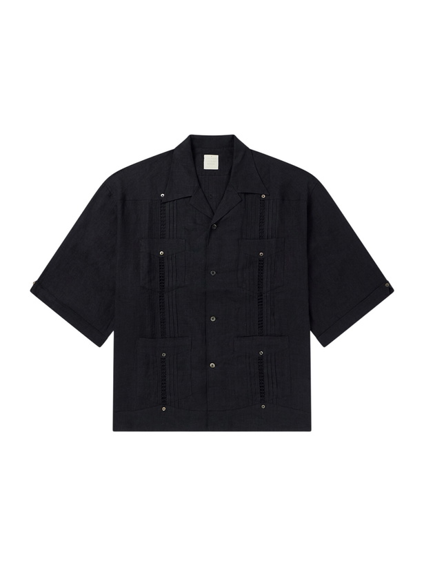 Photo: KAPITAL - Camp-Collar Pleated Linen Shirt - Black