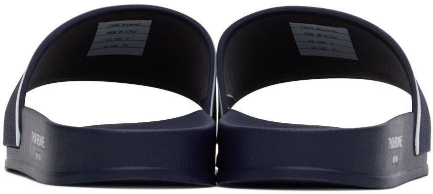 Thom Browne Navy Pool Slides