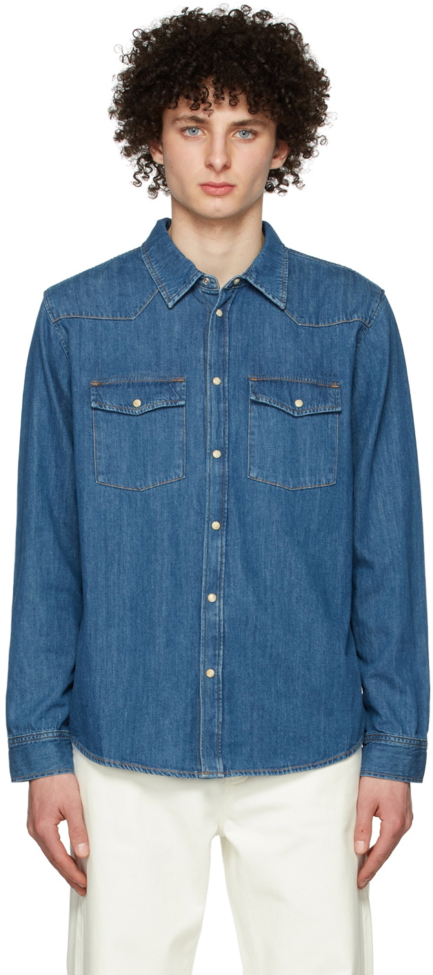 Modtagelig for Manners peregrination Nudie Jeans Blue Denim George Shirt Nudie Jeans Co