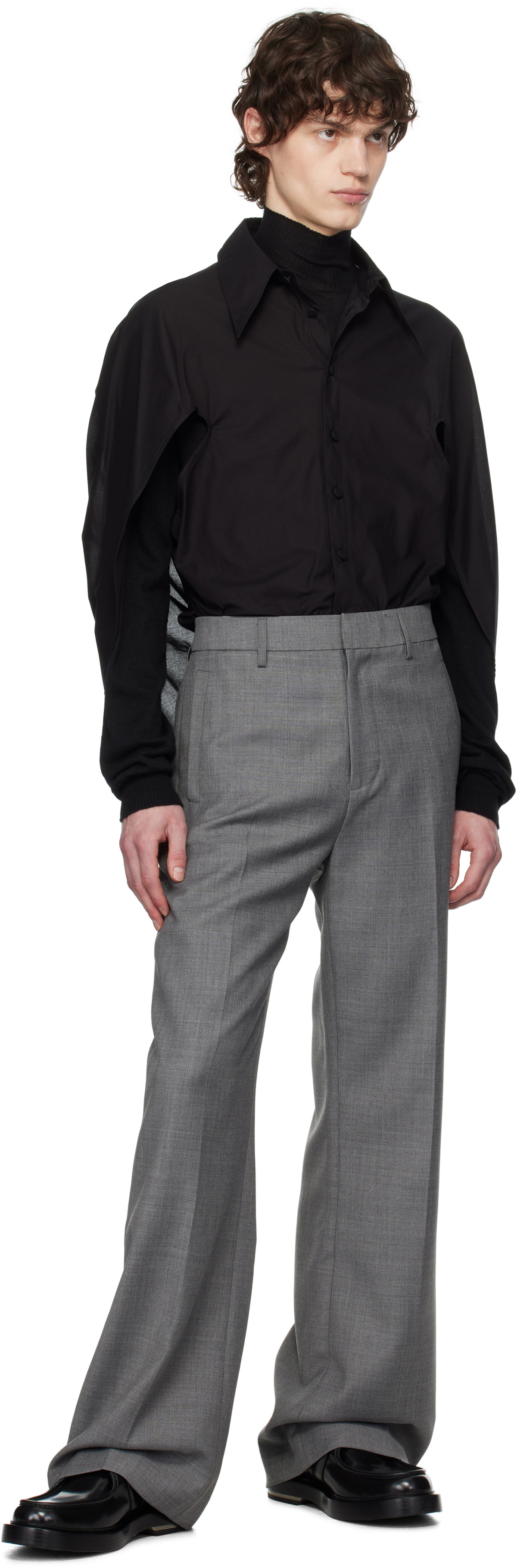 AARON ESH Black Open Arm Shirt