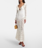 Self-Portrait Embellished midi dress
