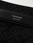 FERRAGAMO - Leather-Trimmed Logo-Jacquard Canvas Messenger Bag