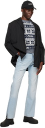 GANNI Navy & White Crewneck Sweater