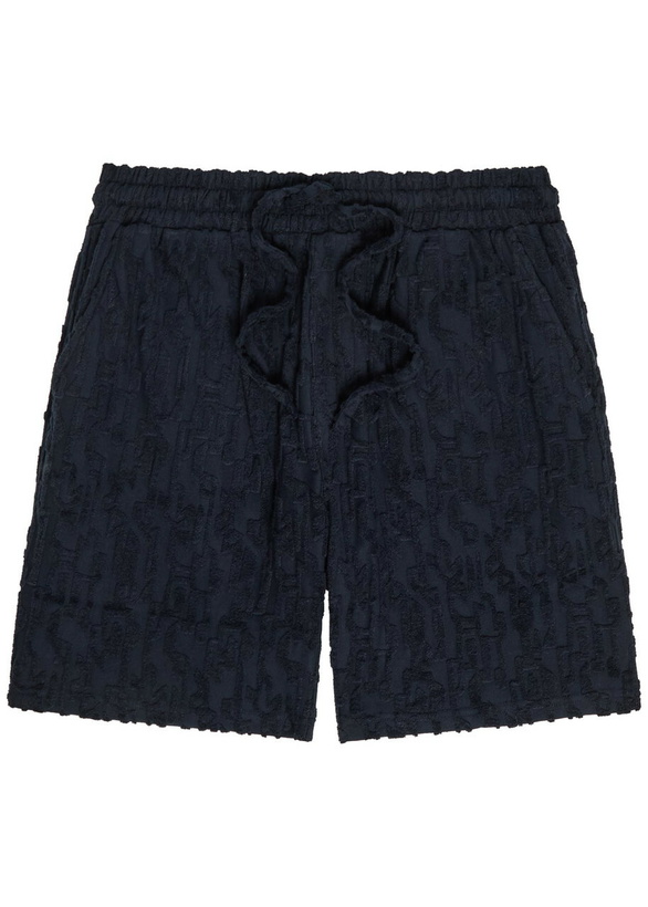 Photo: Raith Fausto Flocked-pattern Terry Shorts Navy