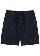 Raith Fausto Flocked-pattern Terry Shorts Navy