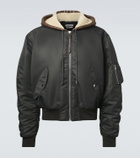 JW Anderson Hooded shearling-trimmed bomber jacket