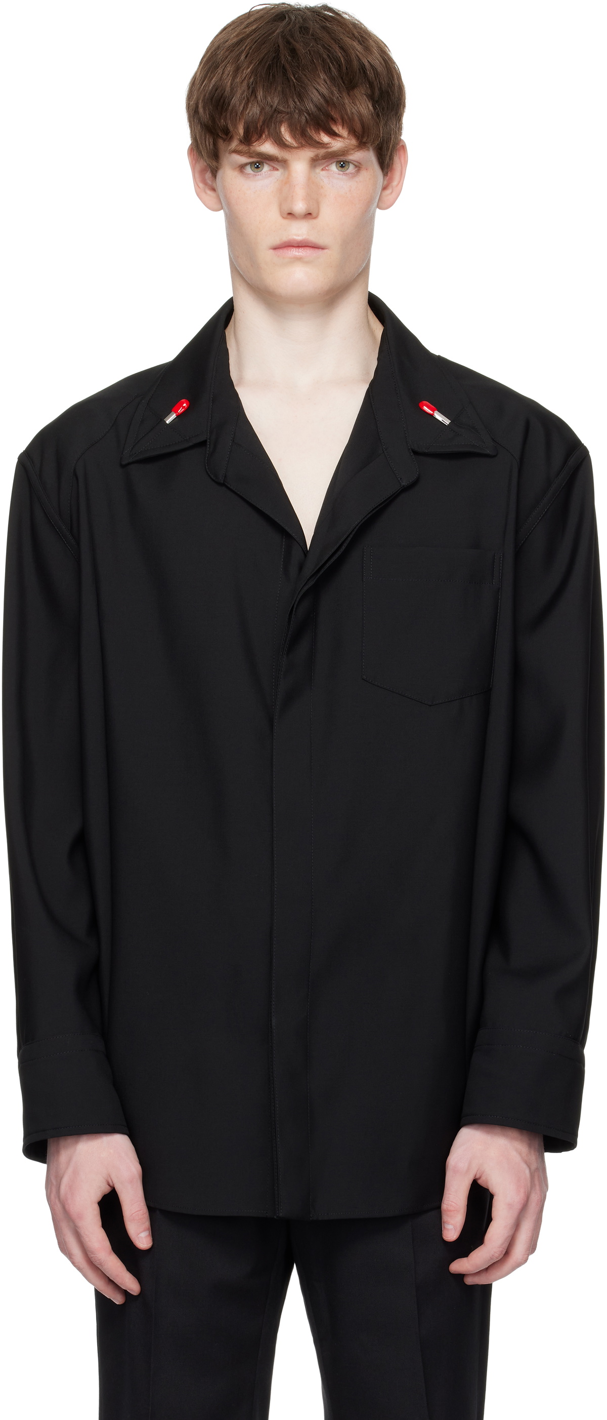 Bottega Veneta Black Light Wool Shirt