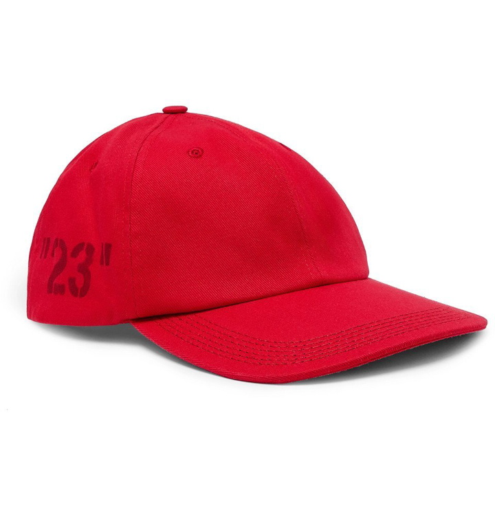 Photo: Off-White - Printed Cotton-Twill Baseball Cap - Men - Red