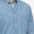 Portuguese Flannel Men's Button Down Chambray Shirt in Blue