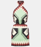 Johanna Ortiz Printed halterneck linen minidress