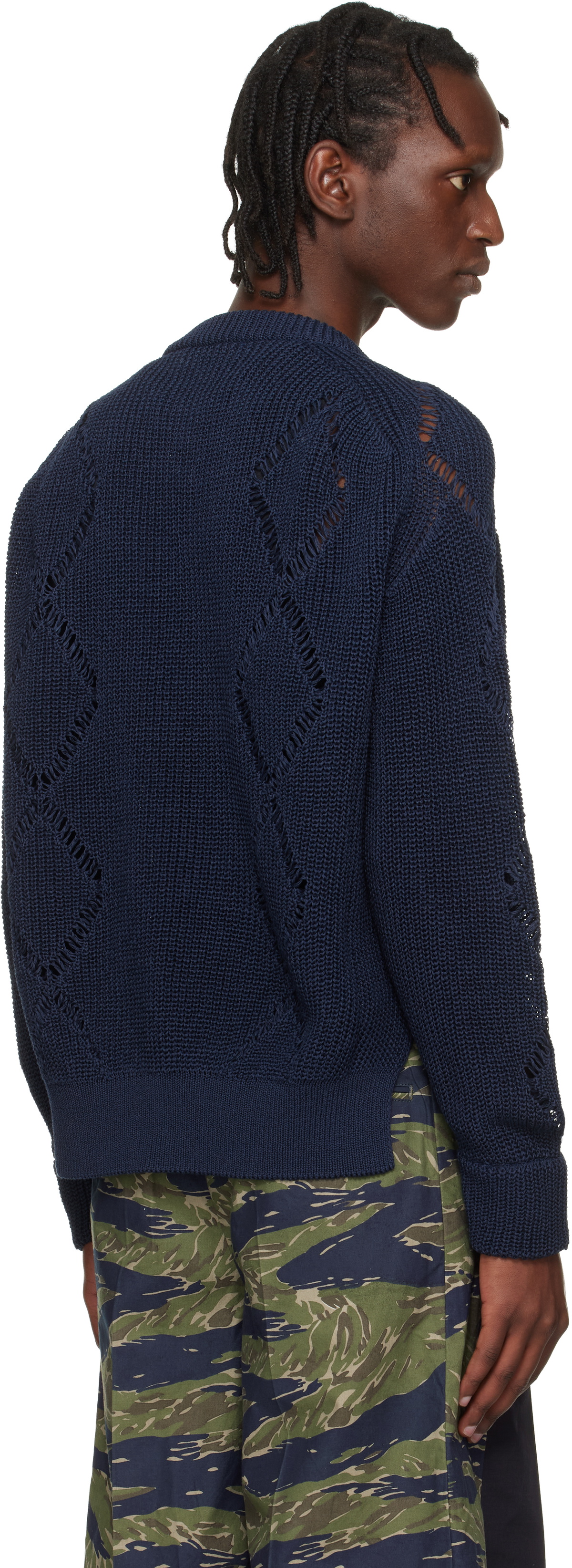 Toga Virilis Navy Motif Knit Pullover Sweater