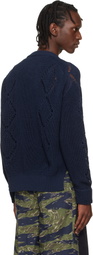Toga Virilis Navy Motif Knit Pullover Sweater