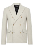 AMIRI - Slim-Fit Double-Breasted Boiled Wool-Blend Suit Jacket - Neutrals