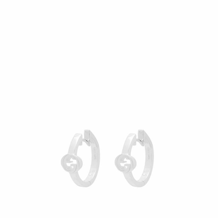 Photo: Gucci Women's Interlocking G Hoop Earrings in Silver 