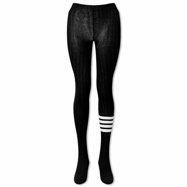 Photo: Thom Browne Women's 4 Bar Rib Merino Tights in Black