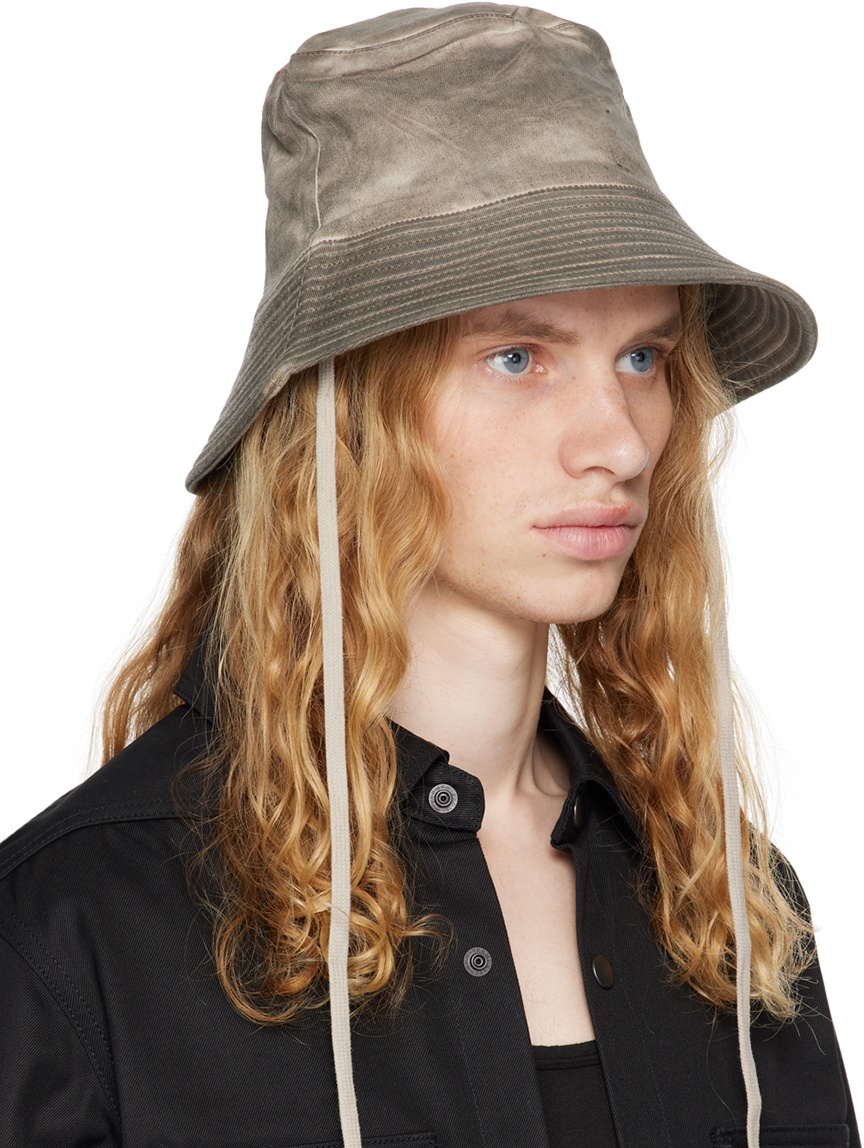 Rick Owens DRKSHDW Gray Porterville Gilligan Bucket Hat Rick