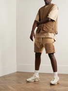 Lost Daze - Straight-Leg Paint-Splattered Cotton-Jersey Drawstring Shorts - Brown