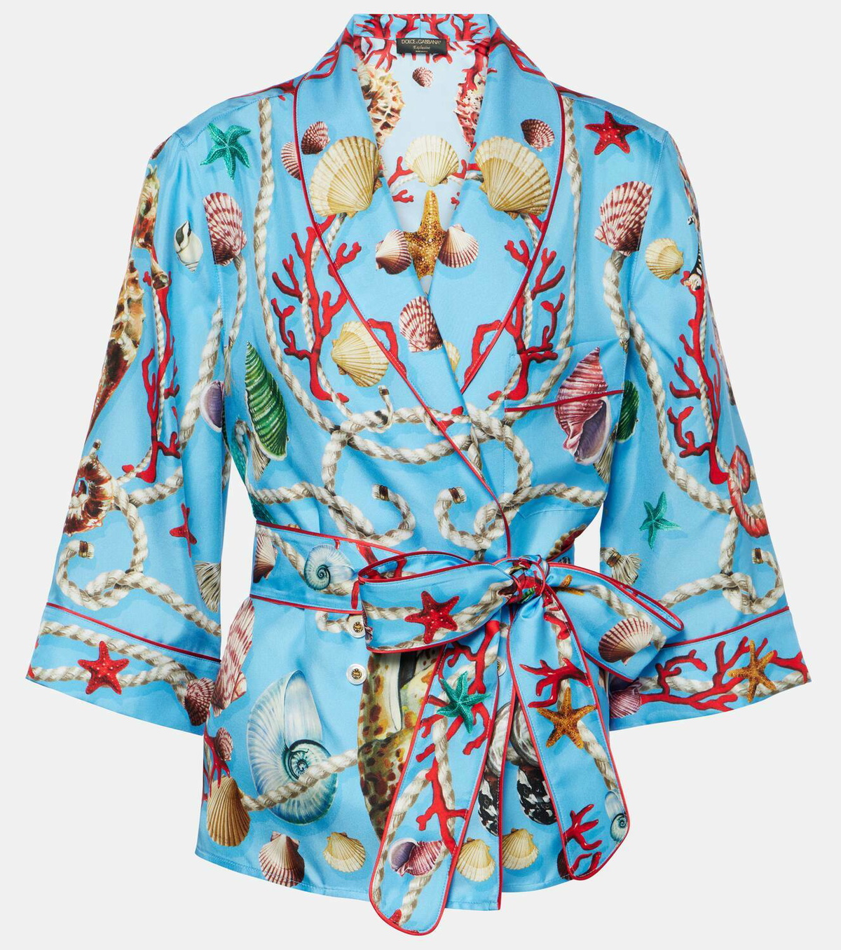 Dolce&Gabbana Capri printed silk beach cover-up