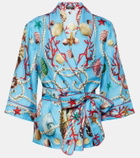 Dolce&Gabbana Capri printed silk beach cover-up