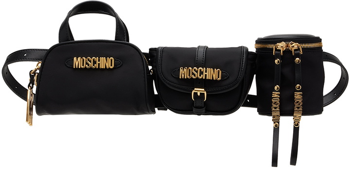 Photo: Moschino Black Multipockets Belt Bag