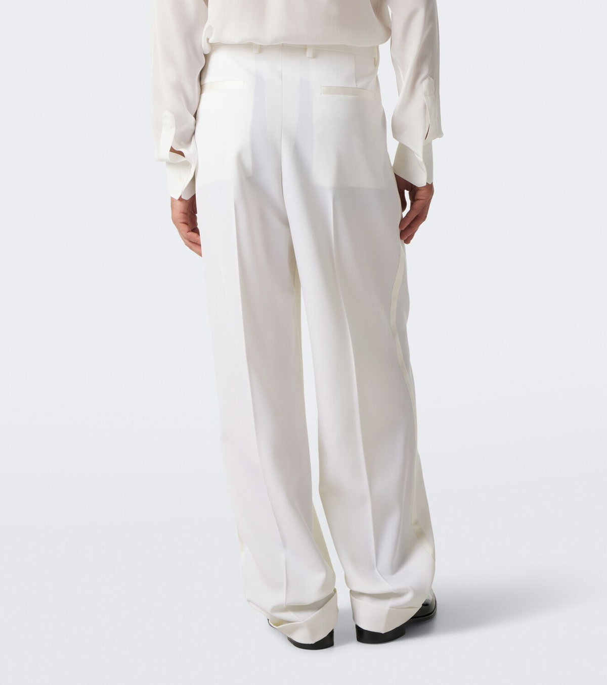 Dolce&Gabbana Pleated wool and silk-blend tuxedo pants