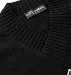 Dolce & Gabbana - Logo-Appliquéd Virgin Wool Sweater - Black