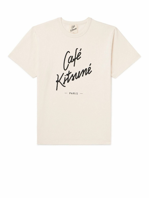 Photo: Café Kitsuné - Logo-Print Cotton-Jersey T-Shirt - Neutrals