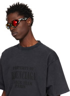 Balenciaga Gray Cat-Eye Camo Sunglasses