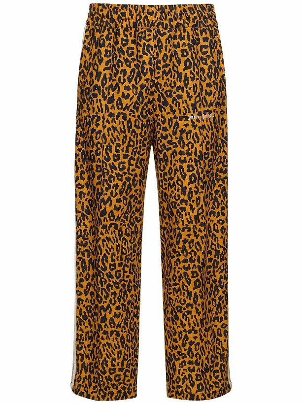 Photo: PALM ANGELS - Cheetah Linen Blend Track Pants