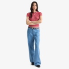 GUEST IN RESIDENCE Women's Shrunken Polo In Cashmere in True Red/Cream