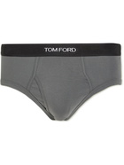 TOM FORD - Stretch-Cotton Briefs - Gray