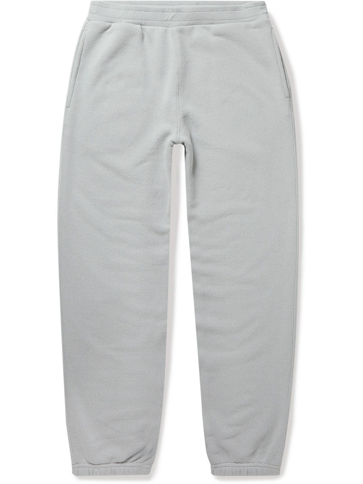 SSAM - Textured Organic Cotton and Silk-Blend Jersey Sweatpants - Gray SSAM