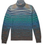 Missoni - Space-Dyed Wool-Blend Rollneck Sweater - Blue