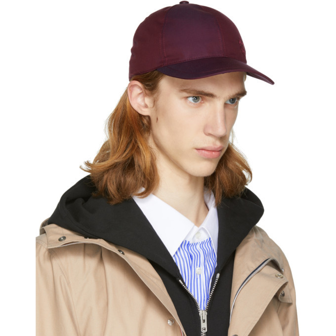 Burberry maroon hat Beret Burberry Burgundy size L International in Polyester  main image 4