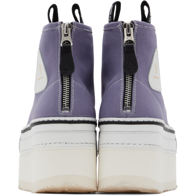 R13 Purple Platform High-Top Sneakers