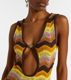 Bananhot Charli chevron crochet cotton-blend maxi dress