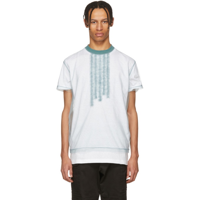Photo: Dsquared2 White and Blue 50s Prom Cool Fit T-Shirt