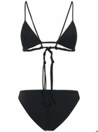 JIL SANDER Jersey Logo Twisted Triangle Bikini Set