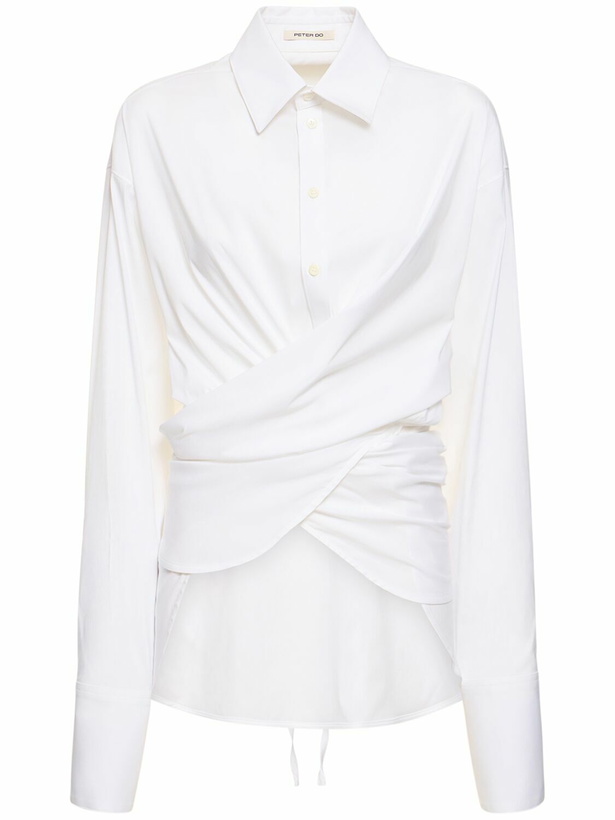 Photo: PETER DO Cotton Blend Poplin Wrap Shirt