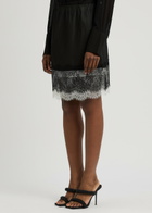 Helmut Lang Lace-trimmed Silk-blend Mini Skirt Black