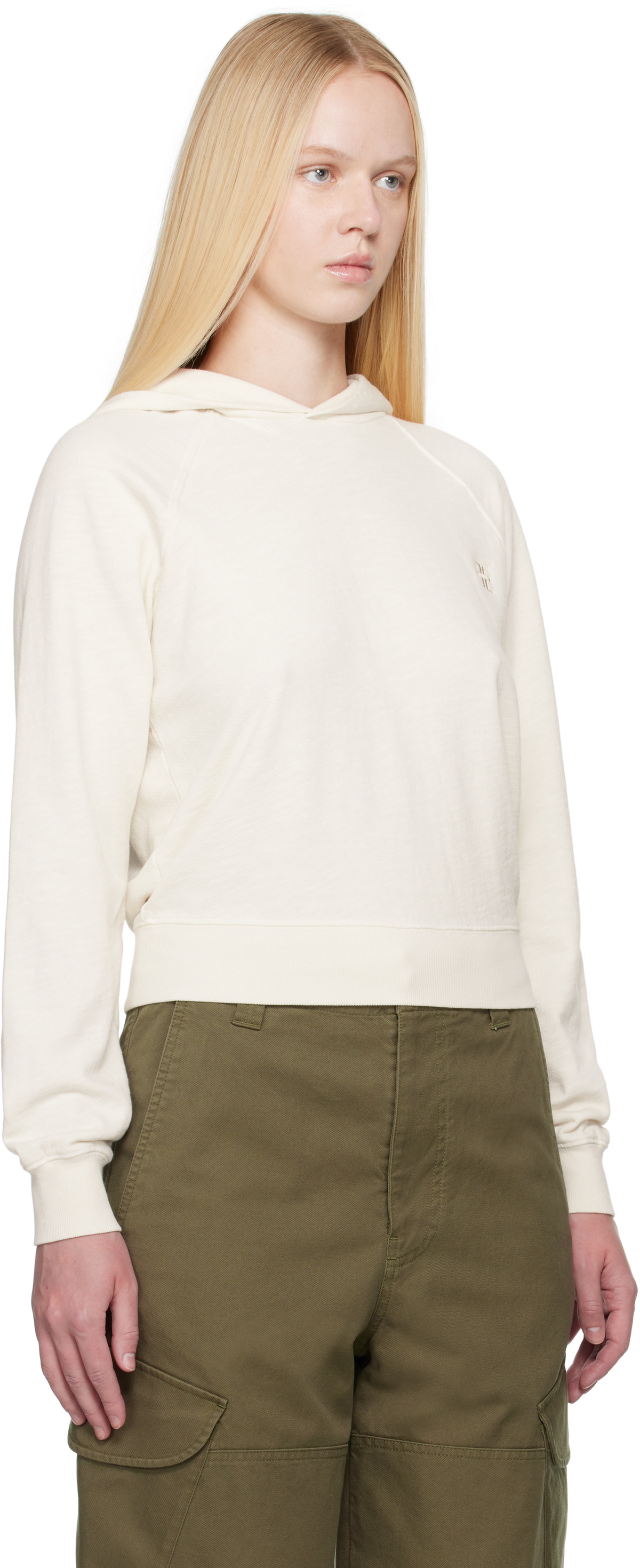 ÉTERNE Off-White Shrunken Hoodie