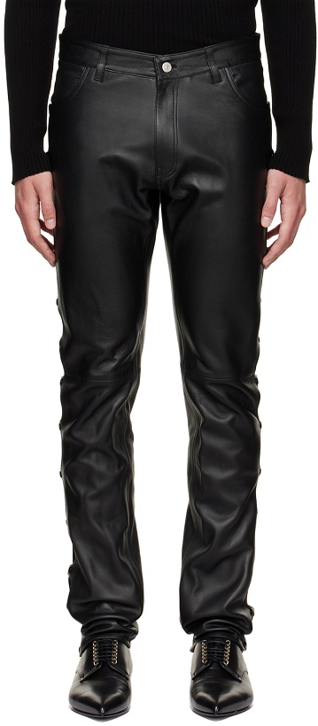 Photo: Courrèges Black Cut-Out Leather Pants