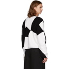 Judy Turner White and Black Merino Wool 2 Color Crush Sweater