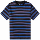 Edwin Men's Quarter Stripe T-Shirt in Black/Dazzling Blue