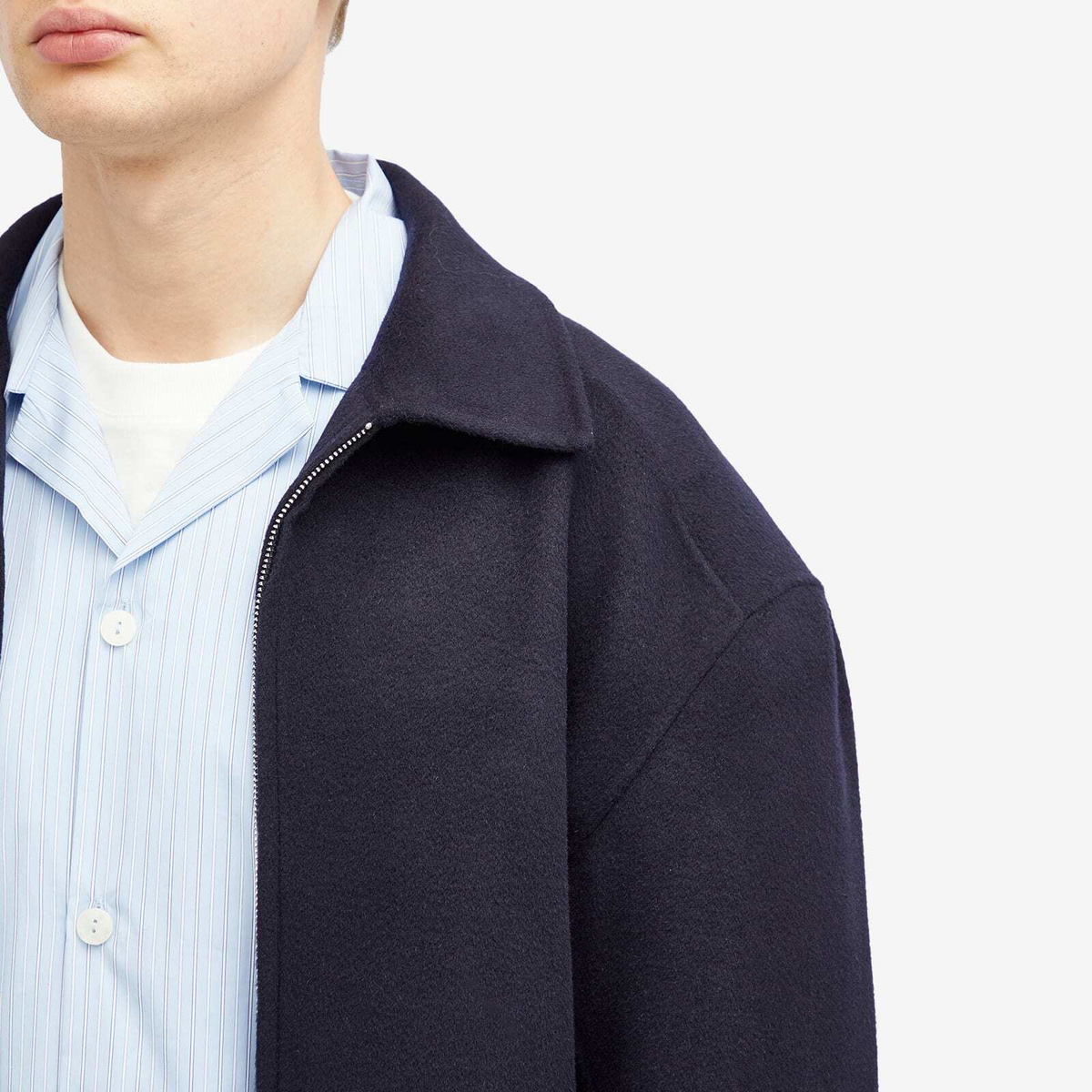 Róhe Men's Double-Faced Wool Jacket in Navy