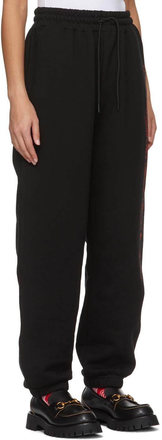 SSENSE WORKS SSENSE Exclusive Jeremy O. Harris Black Cursive Text Lounge Pants