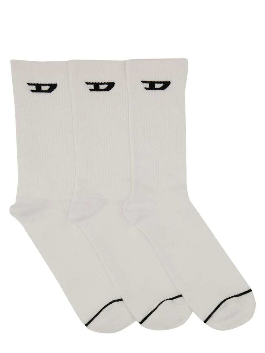 靴下・ソックス DIESEL SET OF THREE SOCKS Men's 3-pack of maxi logo socks | Multicolor | Diesel