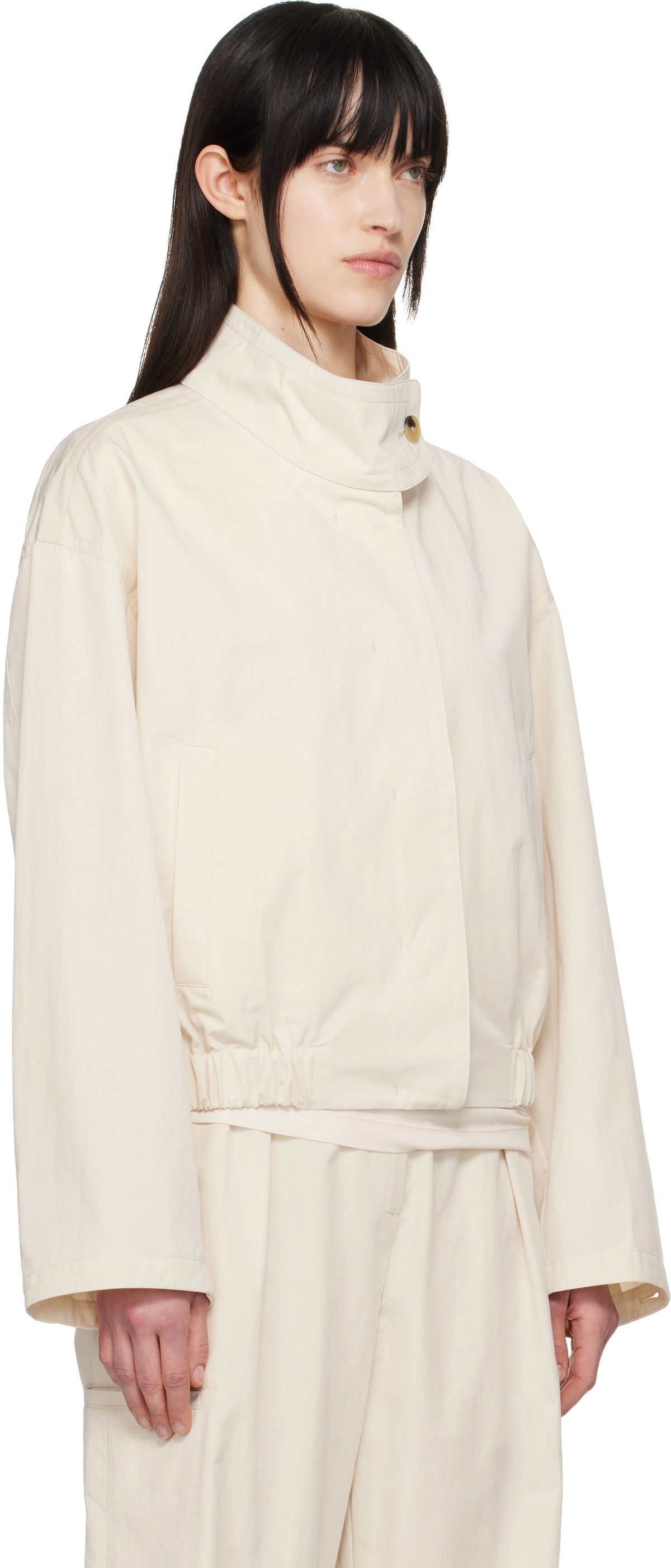 LE17SEPTEMBRE Off-White Funnel Neck Jacket
