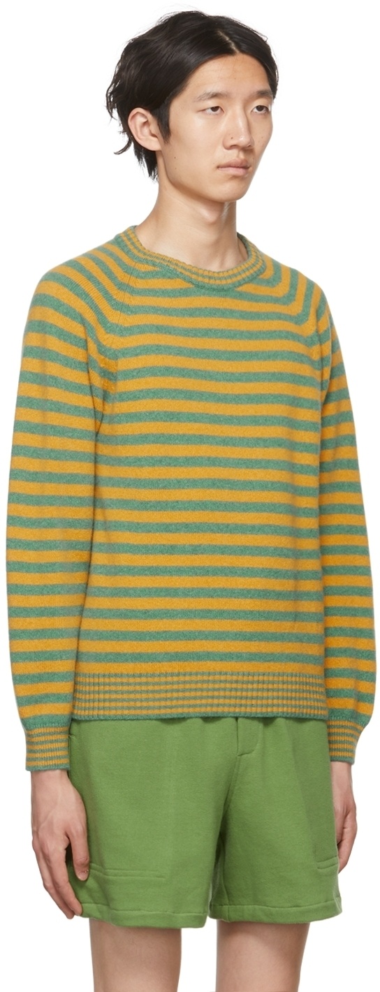 Bode Yellow & Green Stripe Sweater Bode